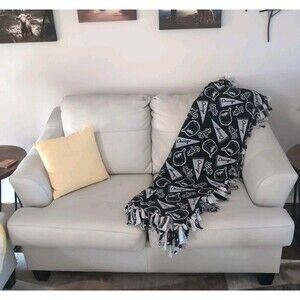 Chicago White Sox Reversible 60x55 inch Fleece Tie Throw Blanket Black White
